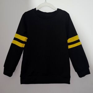 GUC | Size 3T? (Youth) | Black Sweatshirt with Yellow Sleeve Stripes
